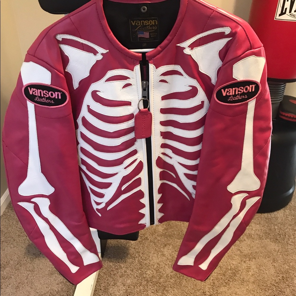 Vanson Pink Leather Motorcycle Leather